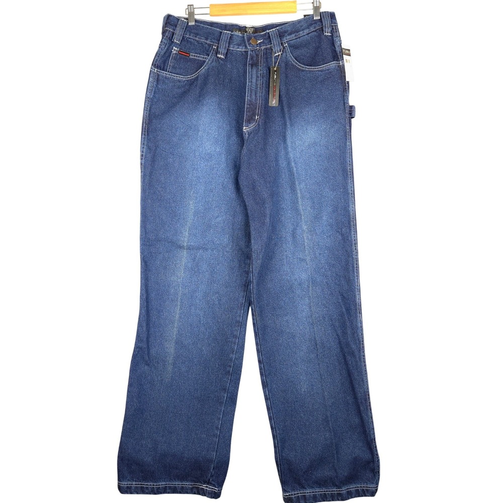 FUBU the Collection Men's Relaxed Fit Carpenter Jeans Blue 38x34 (Fits 36x34)‎